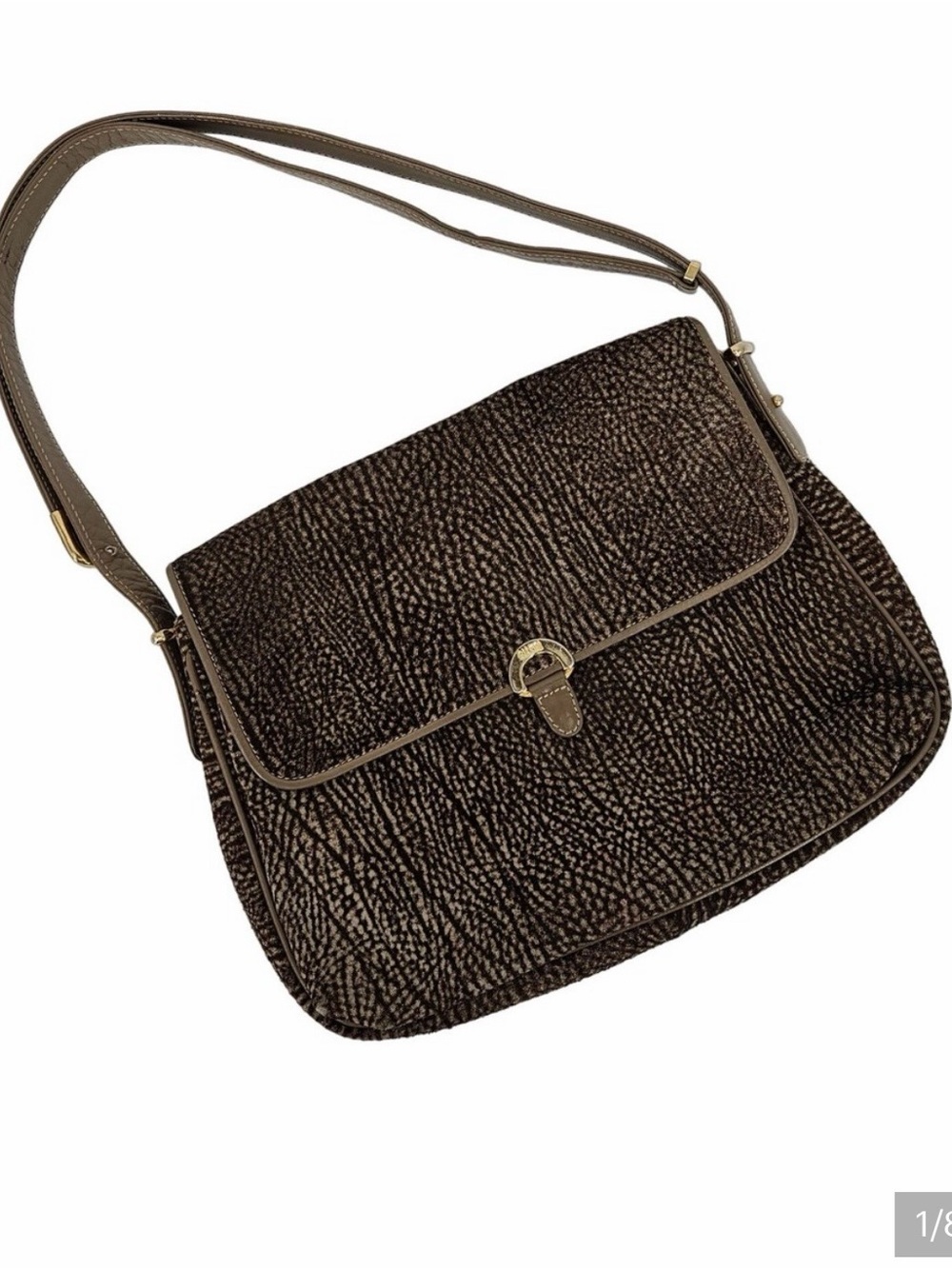 Silvano Biagini Vintage Purse Brown Suede Leather Made in Italy Shoulder Bag